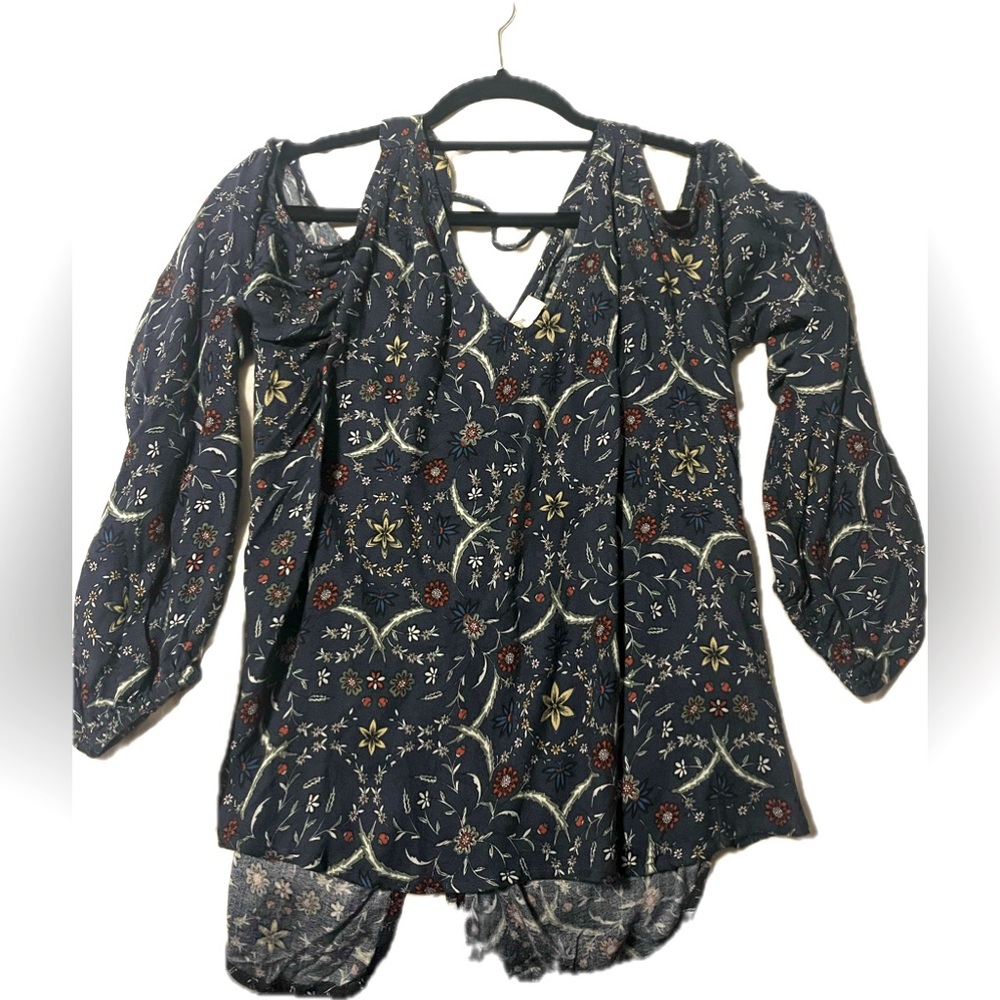 Lovestitch Navy Pattern Blouse Size M